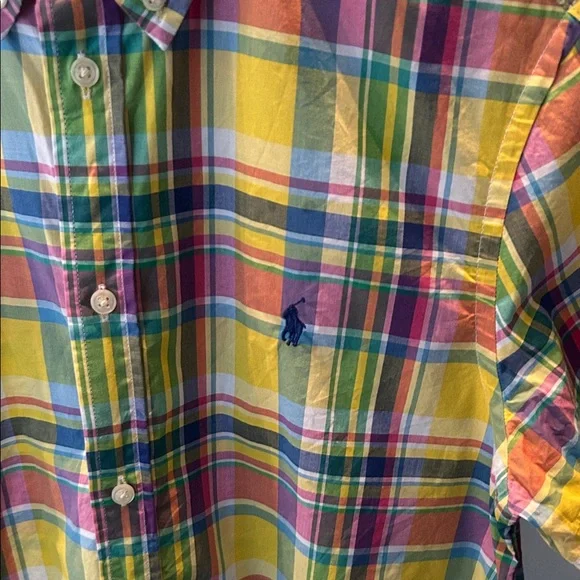 Polo by Ralph Lauren Yellow Multi Plaid Short-Sleeve Button-Down - Picture 2 of 6